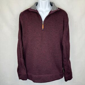 Victory Rugged Wear Men Sz M Pullover Knit Sweater Fleece 1/4 Zip Long Sleeve